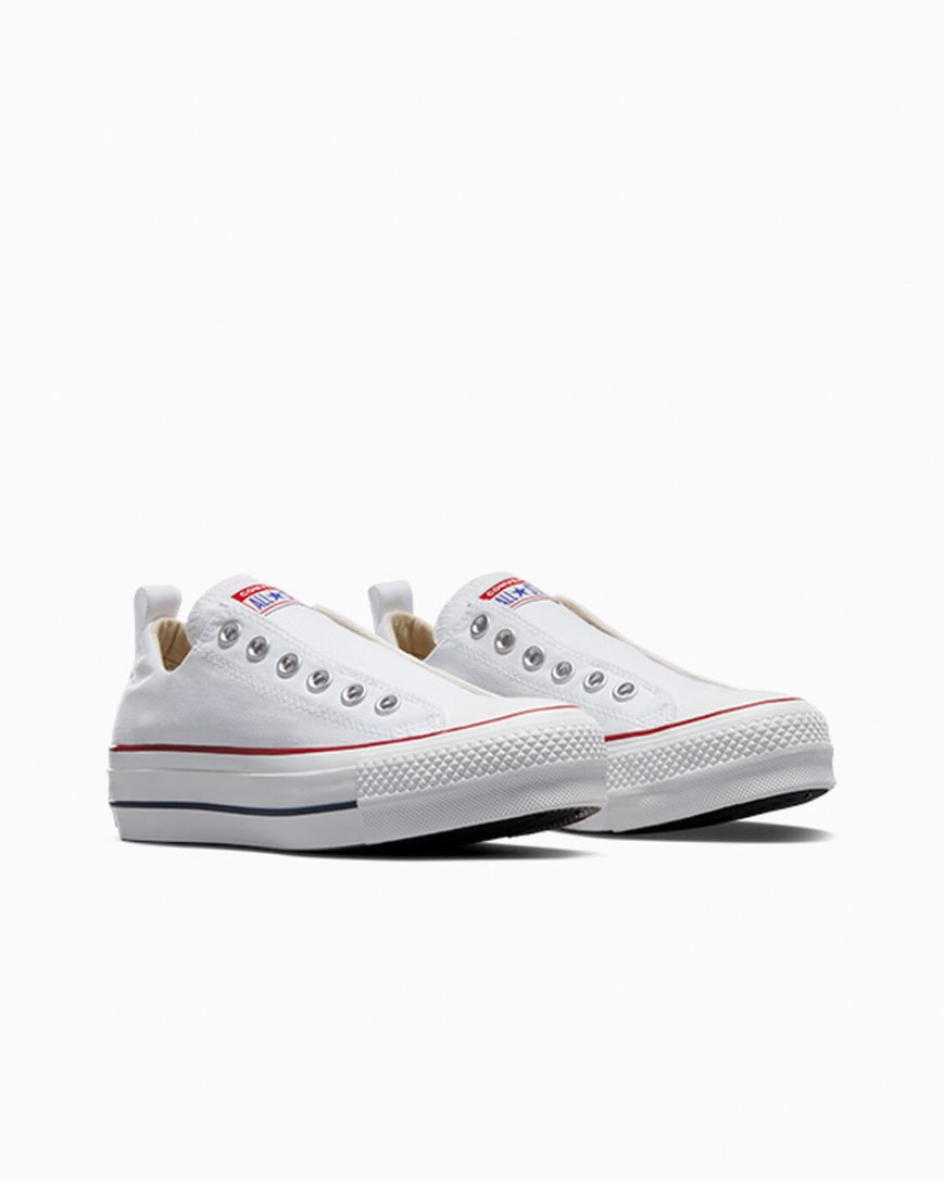 Topanky Na Platforme Converse Chuck Taylor All Star Lift Slip Nizke Damske Biele Červené Modre | SK FH5AB3